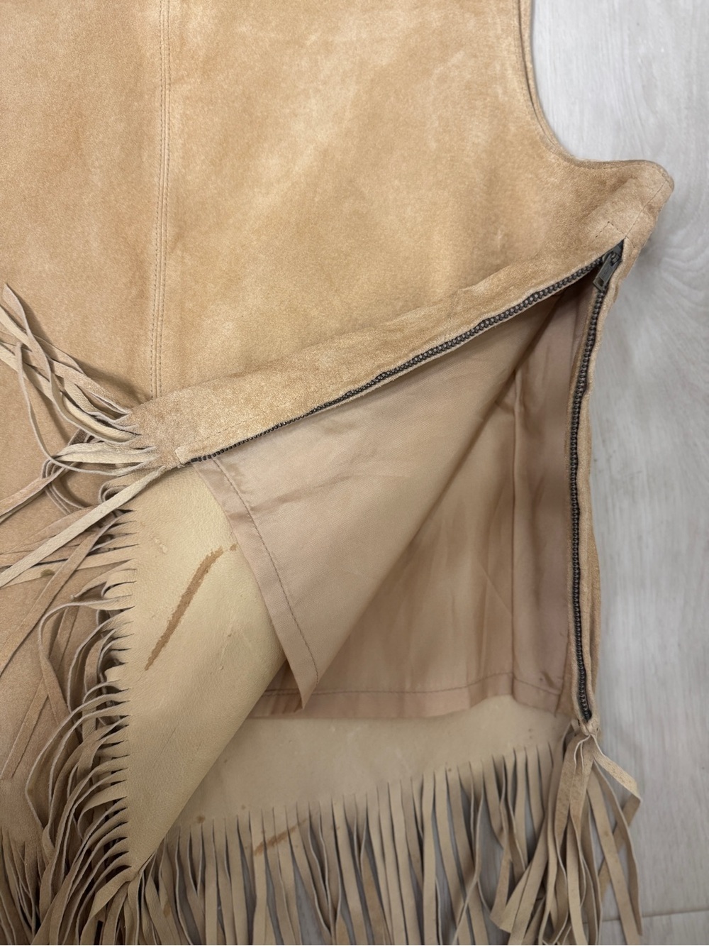 VTG 90s Telluride Clothing Co. Suede Fringe Vest Top Sz 10 Western Boho Festival - Picture 6 of 12